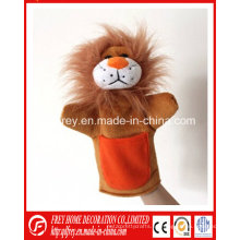 Bebé aprendizaje historia juguete de peluche marioneta de mano de león